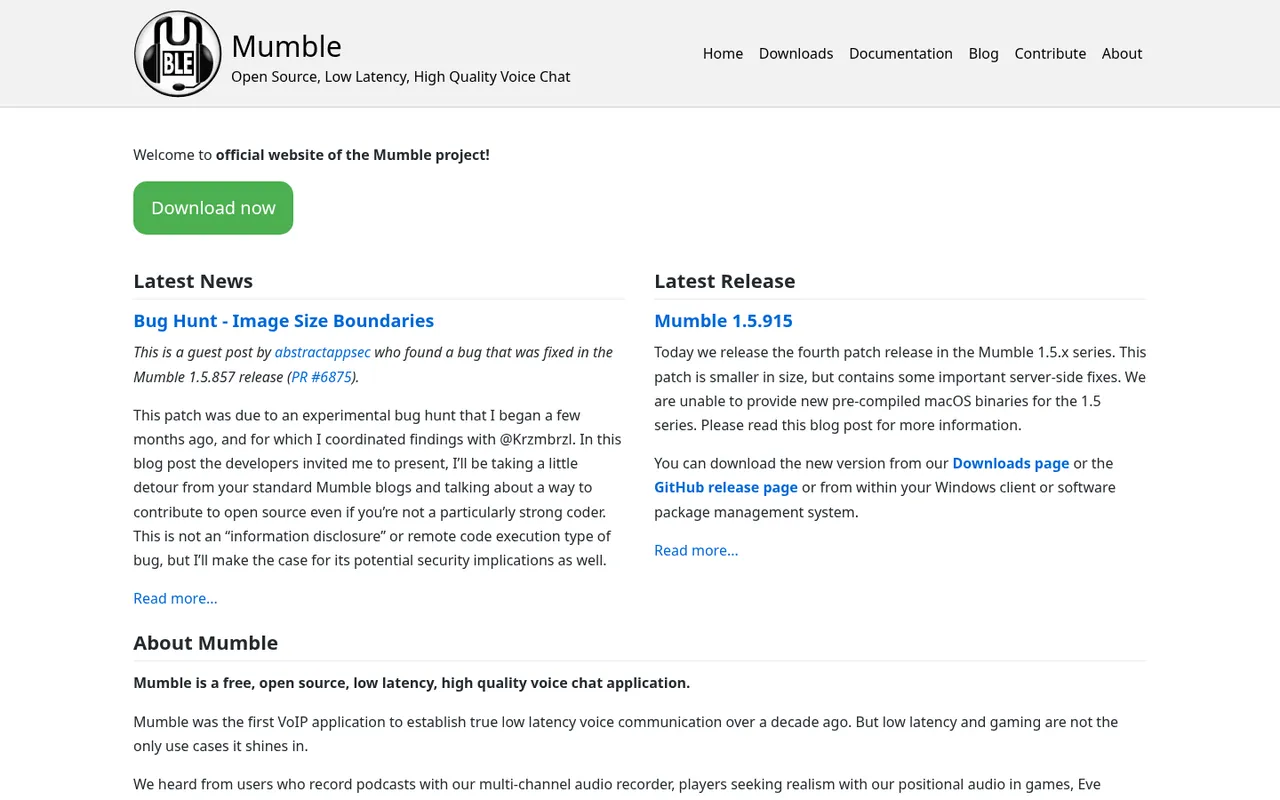 Mumble project homepage