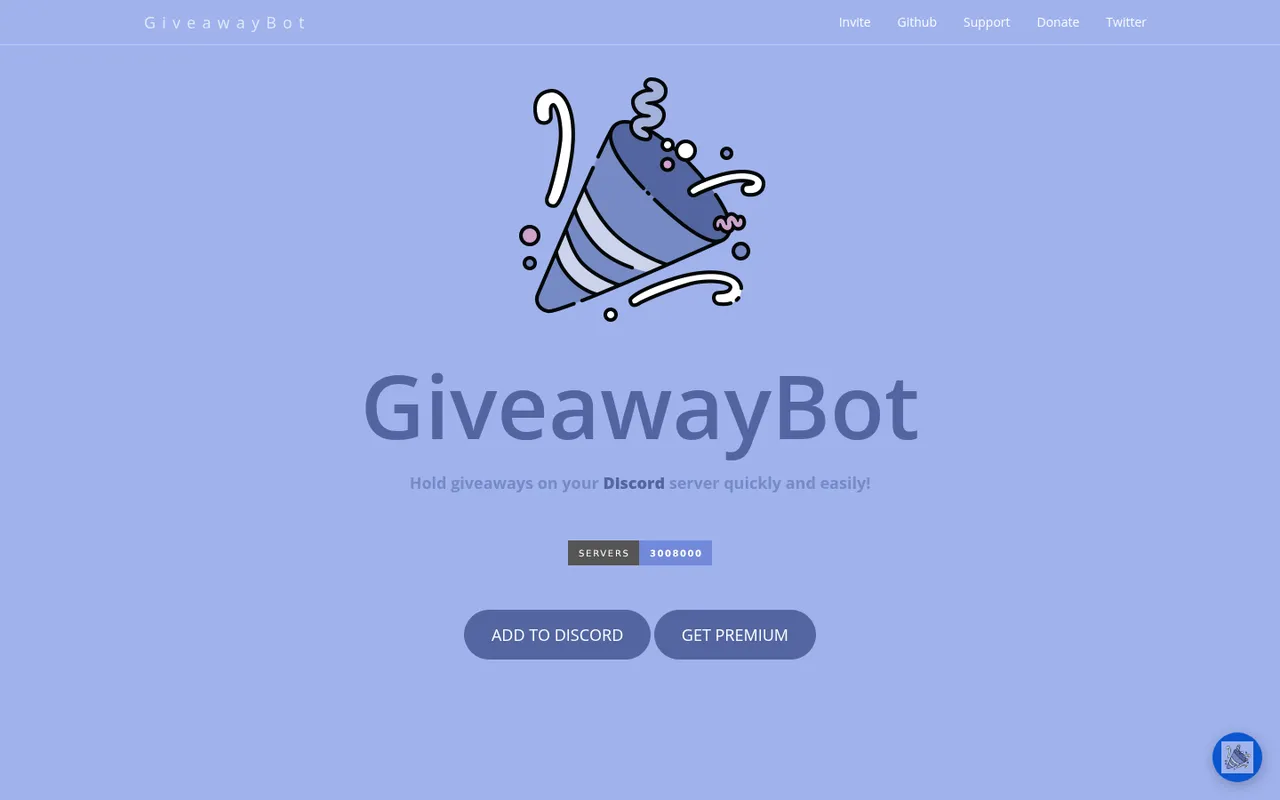 GiveawayBot homepage