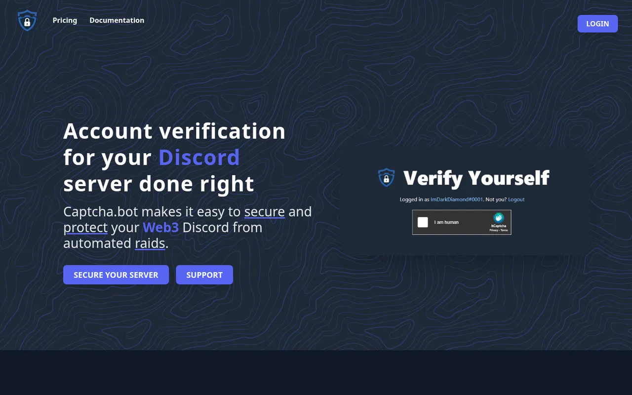 Captcha.bot homepage: verification done right