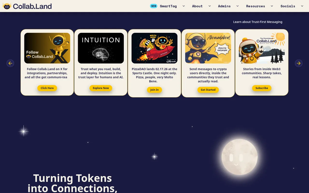 Collab.Land homepage for token-gated communities