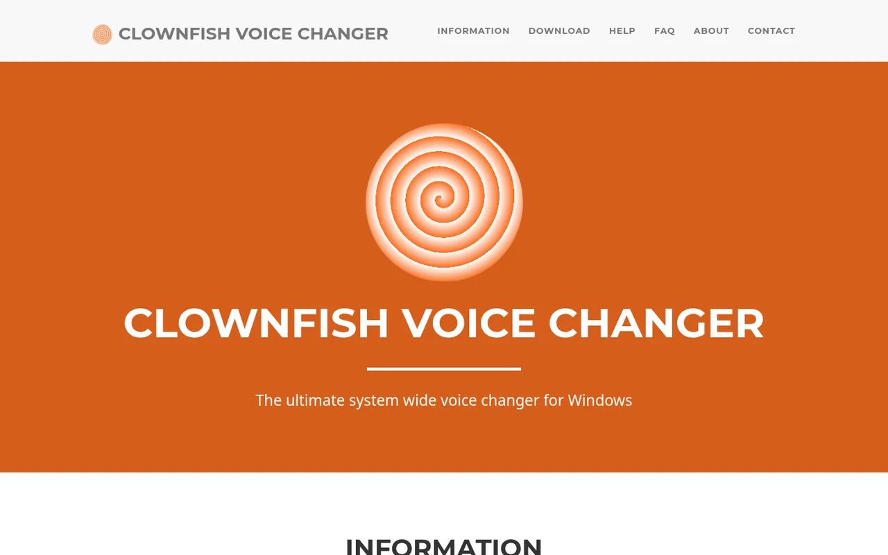 Clownfish Voice Changer homepage