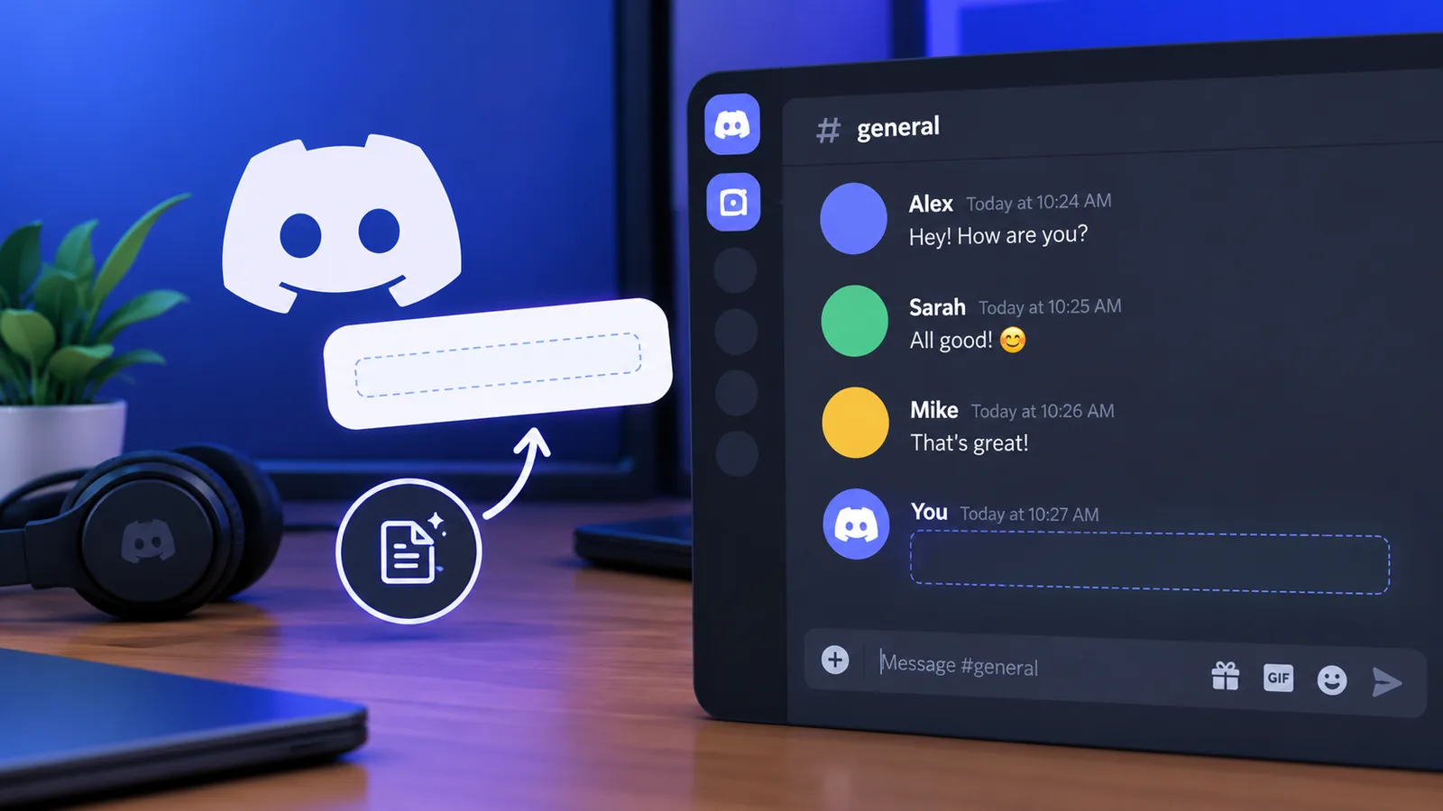 A Discord chat window where the latest message is an empty, invisible line of text